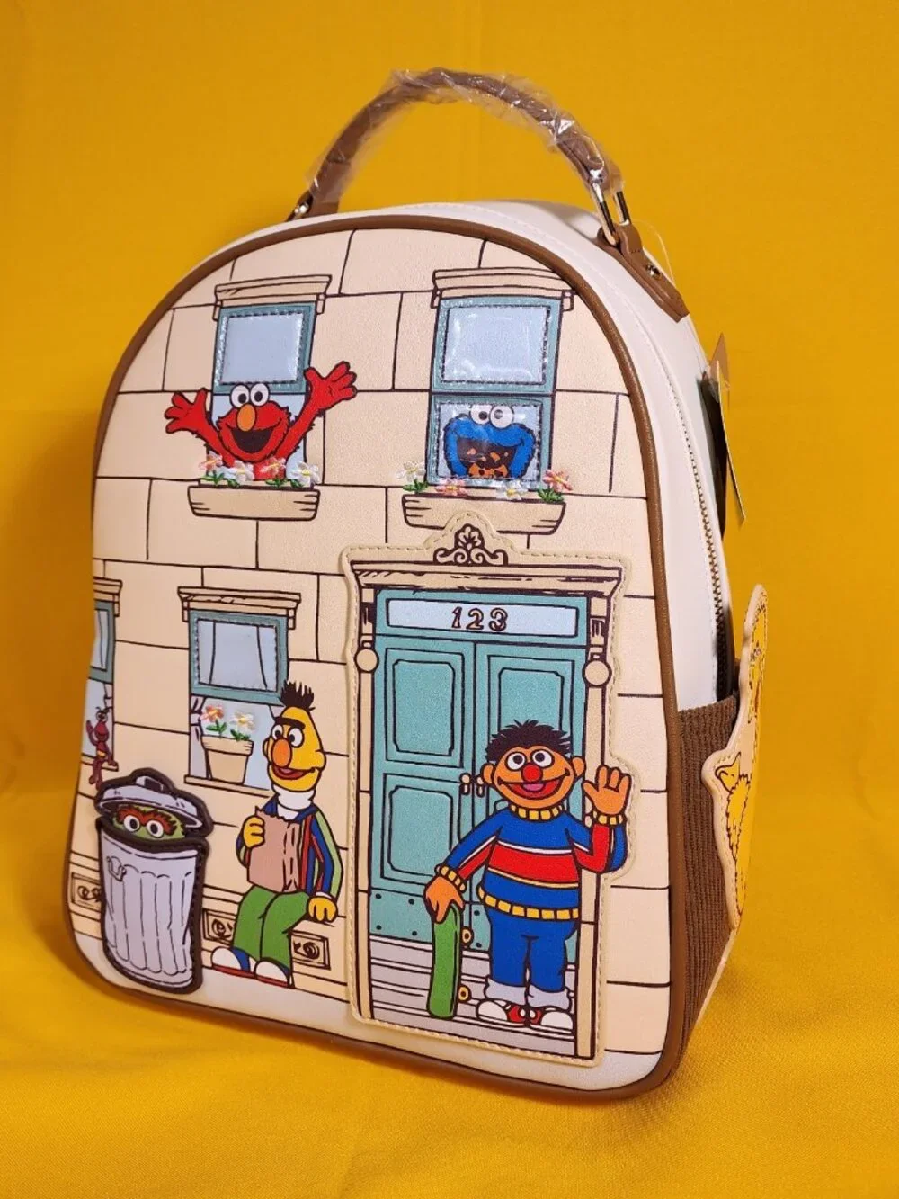 Sesame Street Block Characters Elmo , Oscar , Burt , Ernie Mini Backpack NEW